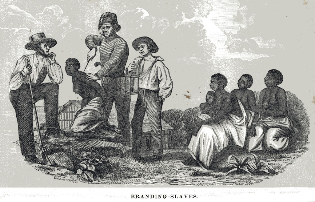 Brandmerken slaven. bron: Virginia University